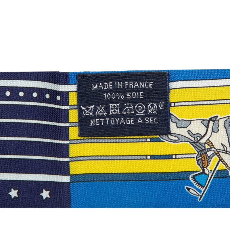 Hermes Twilly Pani la Shar Pawnee Chief of the Scarf Blue Yellow Silk