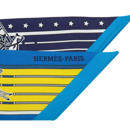Hermes Twilly Pani la Shar Pawnee Chief of the Scarf Blue Yellow Silk