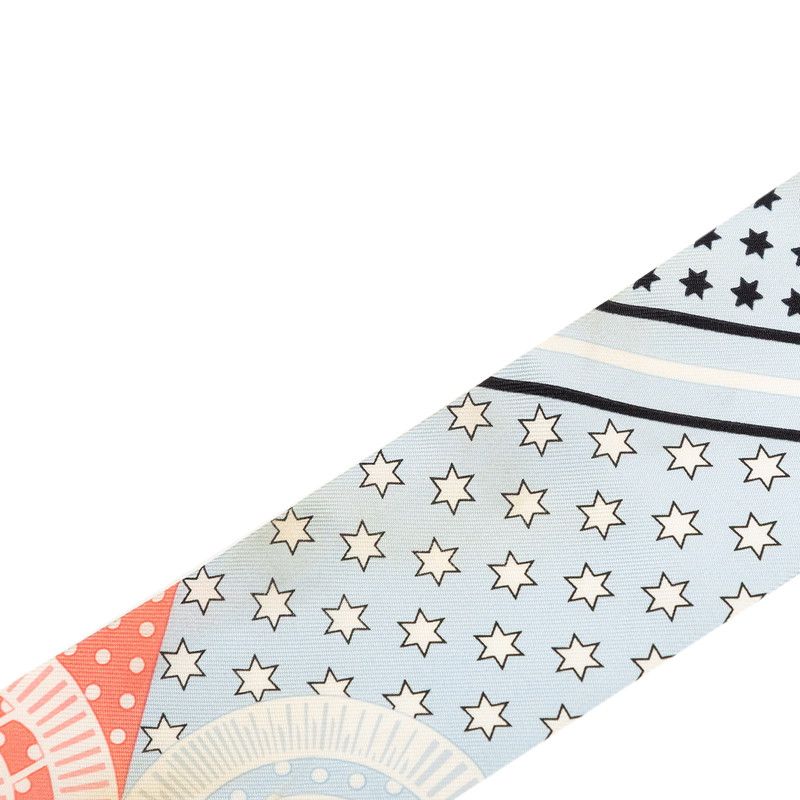 Hermes Twill Eperon D'or Cut Apron Cut Scarf Pink Blue Silk