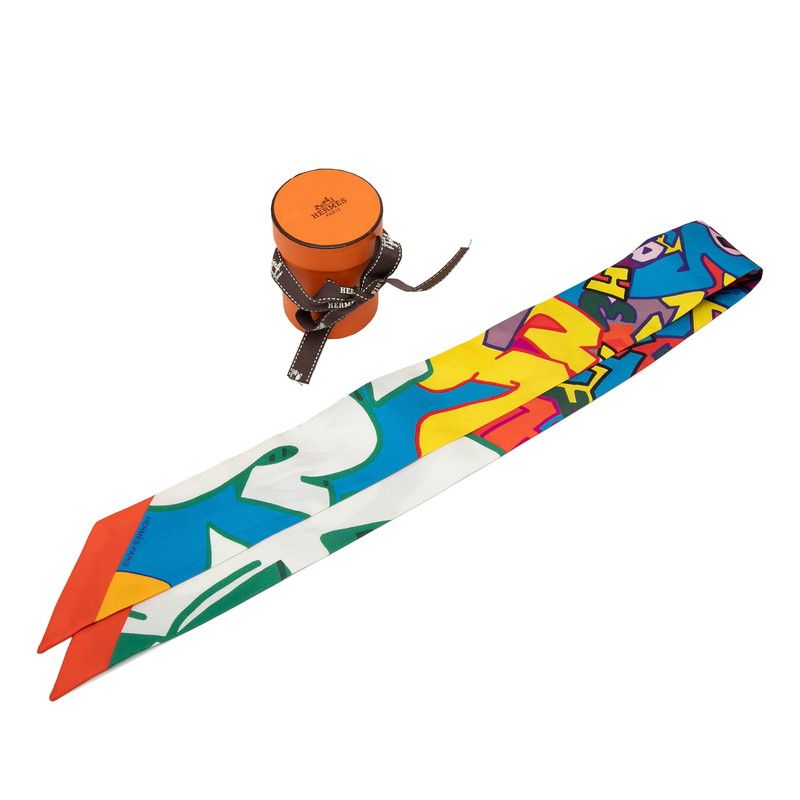 Hermes Twilly Graffiti Scarf Multicolor Silk