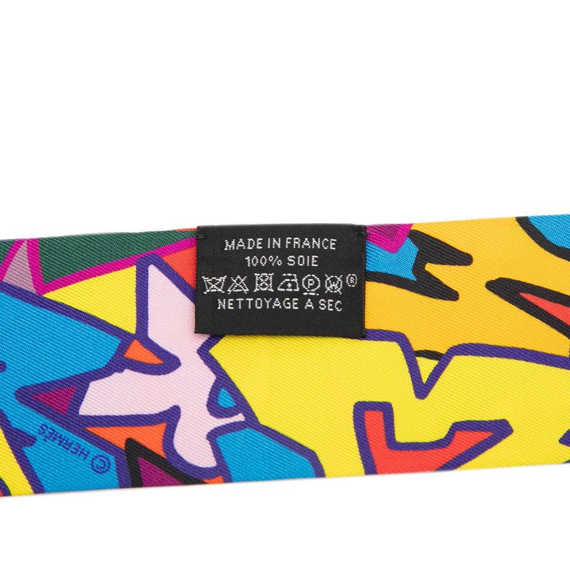Hermes Twilly Graffiti Scarf Multicolor Silk