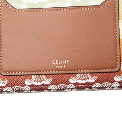 Celine Triomphe Horizontal Pouch Crossbody Shoulder Bag Brown Multicolor Leather