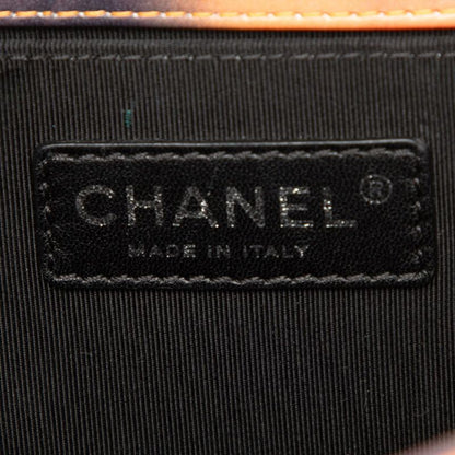 Chanel CC Logo Quilted Chain Shoulder Bag Purple Multicolor Lambskin