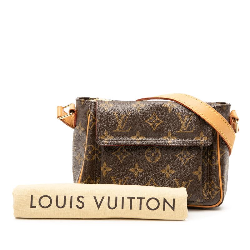Louis Vuitton Monogram Viva Cite PM Crossbody Shoulder Bag Brown Leather