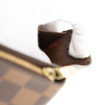 Louis Vuitton Damier Compact Zip Bifold Wallet Ebene Brown Leather