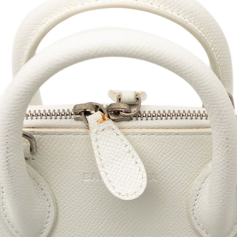 Balenciaga Ville Top Handle Xxs 2-Way Shoulder Bag White Leather