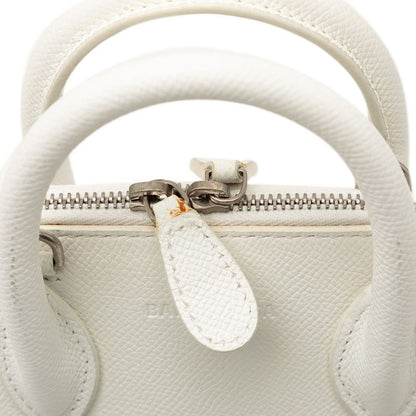 Balenciaga Ville Top Handle Xxs 2-Way Shoulder Bag White Leather