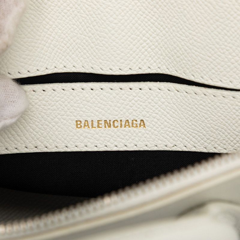 Balenciaga Ville Top Handle Xxs 2-Way Shoulder Bag White Leather