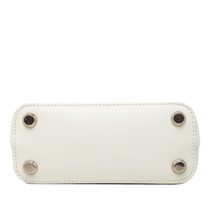 Balenciaga Ville Top Handle Xxs 2-Way Shoulder Bag White Leather