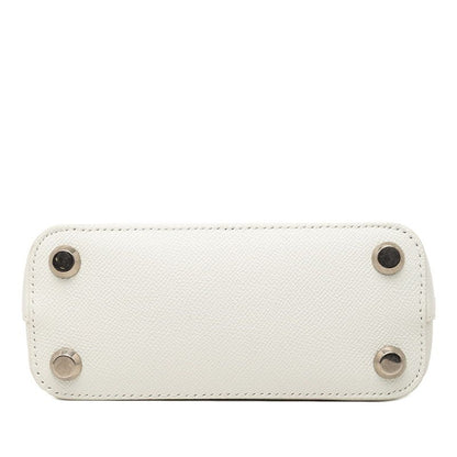 Balenciaga Ville Top Handle Xxs 2-Way Shoulder Bag White Leather