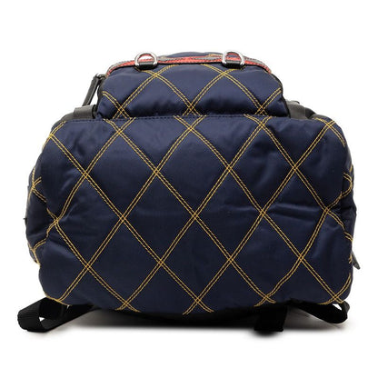 Prada Patchwork Quilted Backpack Black Multicolor Nylon Saffiano Leather