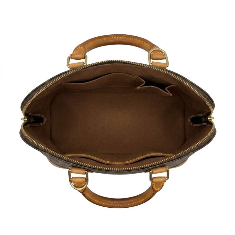 Louis Vuitton Monogram Alma PM Handbag Brown Leather