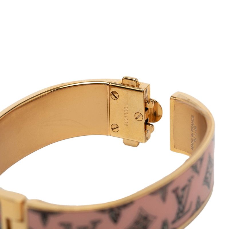 Louis Vuitton Bracelet Bangle LV Confidential PM S Gold Multicolor Plated