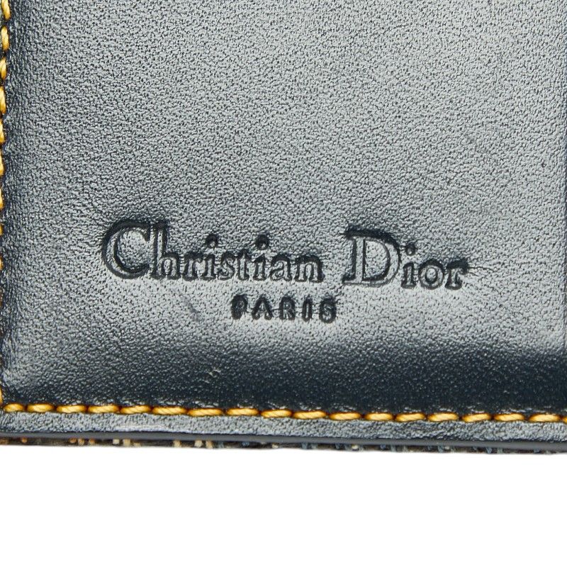 Dior Trotter Oblique Saddle Bifold Wallet Navy Canvas