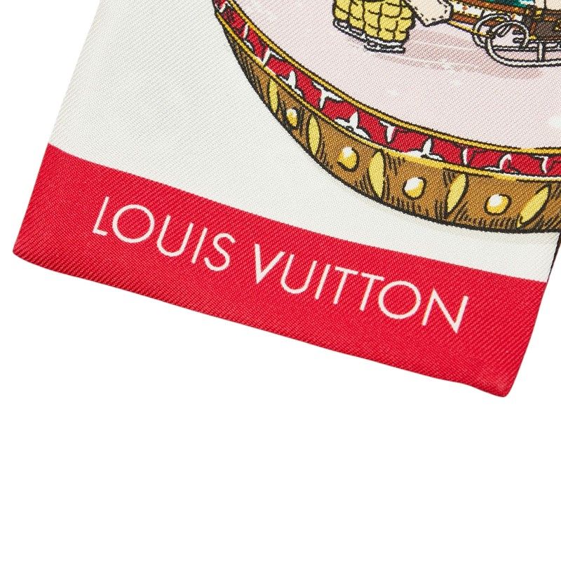 Louis Vuitton Monogram Bandeau Christmas Vivienne Scarf Multicolor Silk