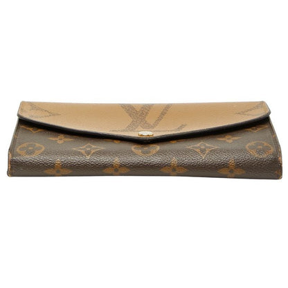 Louis Vuitton Monogram Giant Reverse Portefeuille Sarah Wallet Brown Leather