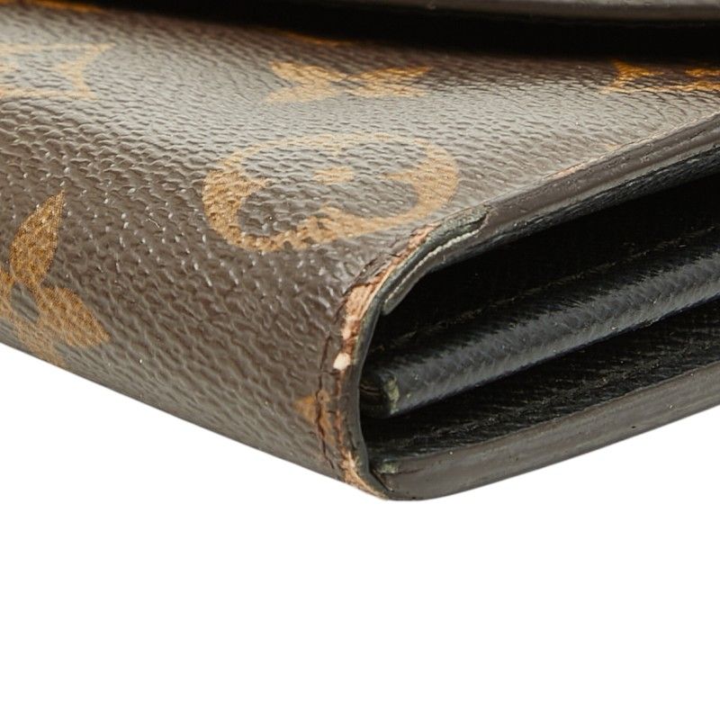 Louis Vuitton Monogram Giant Reverse Portefeuille Sarah Wallet Brown Leather