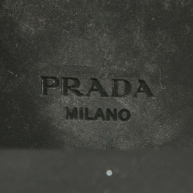 Prada High Heels Loafers 38.5 Black Leather