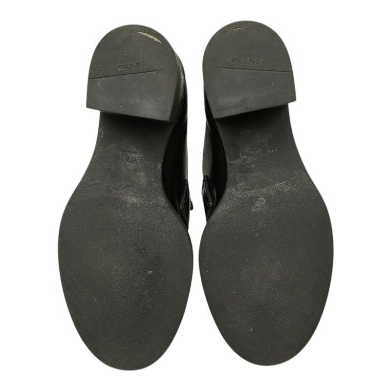 Prada High Heels Loafers 38.5 Black Leather