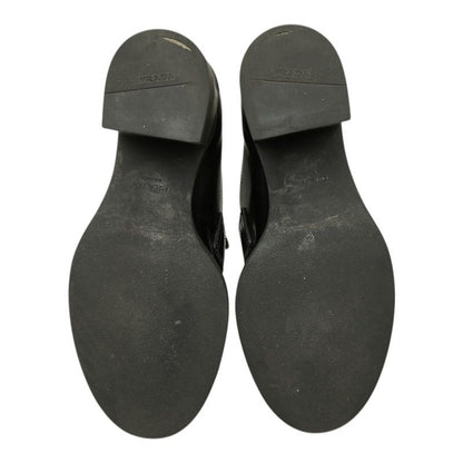 Prada High Heels Loafers 38.5 Black Leather