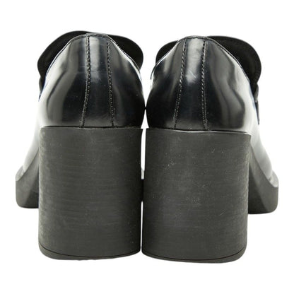 Prada High Heels Loafers 38.5 Black Leather