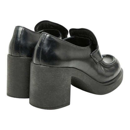 Prada High Heels Loafers 38.5 Black Leather