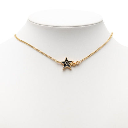 Chanel Star Necklace Gold Black Plated Enamel