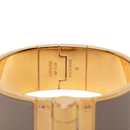 Hermes Charnier GM Bangle Bracelet Gold Beige Plated