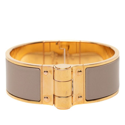 Hermes Charnier GM Bangle Bracelet Gold Beige Plated