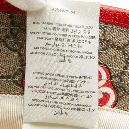 Gucci GG Apple Fedora Hat 58 L Beige Red Leather