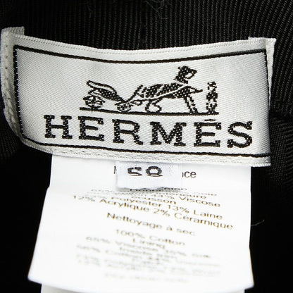 Hermes Hapa-h Series Bucket Hat 58 Black Cotton Rayon Silk