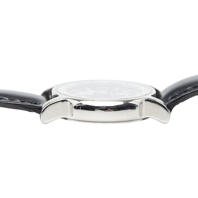 Bvlgari Solo Tempo Watch Silver Black Stainless Steel Leather