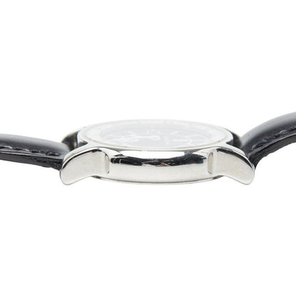 Bvlgari Solo Tempo Watch Silver Black Stainless Steel Leather