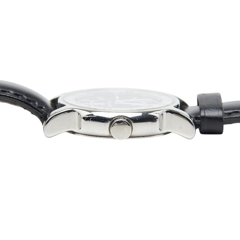 Bvlgari Solo Tempo Watch Silver Black Stainless Steel Leather