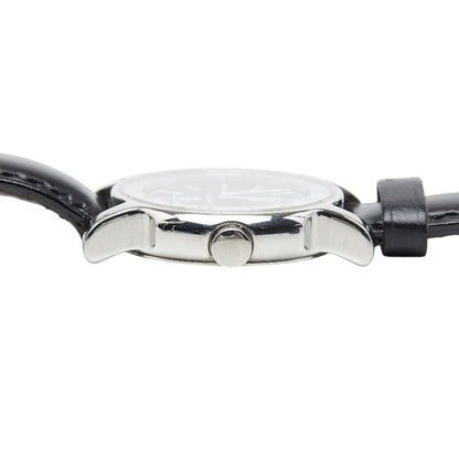 Bvlgari Solo Tempo Watch Silver Black Stainless Steel Leather