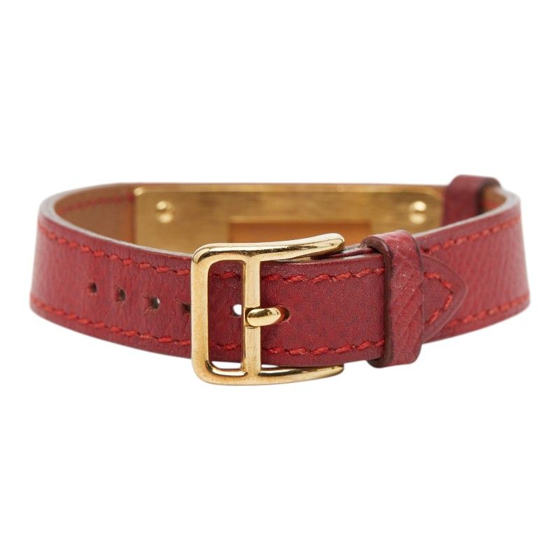 Hermes Kelly Watch Gold Red Stainless Steel Leather