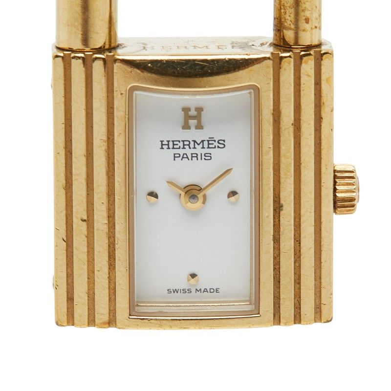 Hermes Kelly Watch Gold Red Stainless Steel Leather