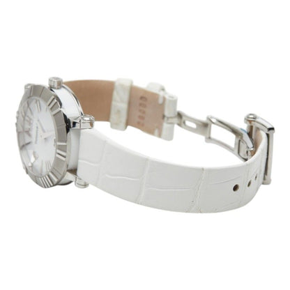 Tiffany & Co Atlas Dome Watch Silver White Stainless Steel Leather