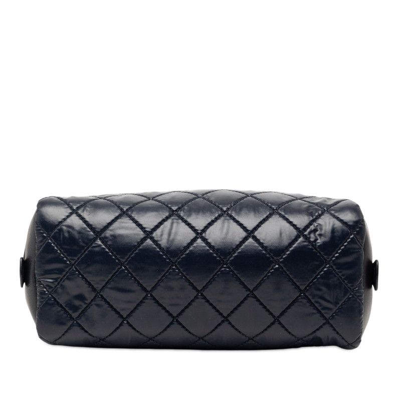 Chanel Coco Cocoon Pouch Case Navy Nylon Leather