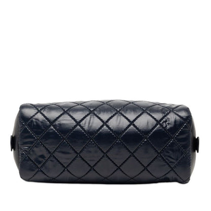 Chanel Coco Cocoon Pouch Case Navy Nylon Leather