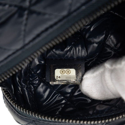 Chanel Coco Cocoon Pouch Case Navy Nylon Leather