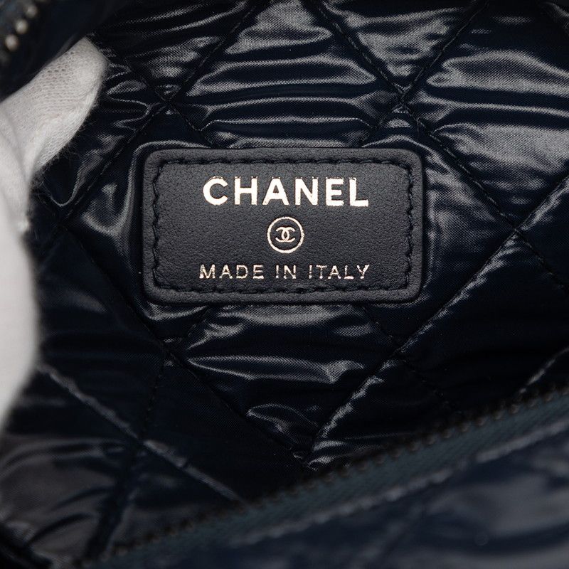 Chanel Coco Cocoon Pouch Case Navy Nylon Leather