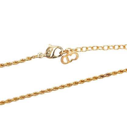 Dior Cdlogo Necklace Gold Plated Line Stone