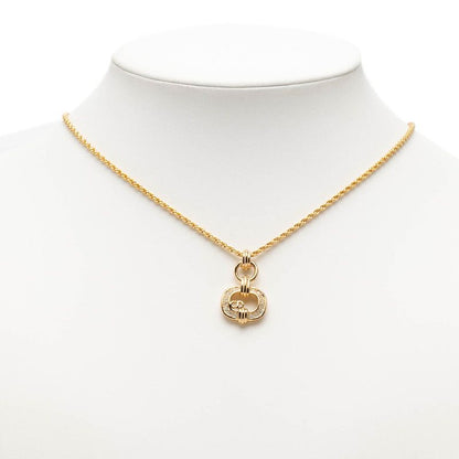 Dior Cdlogo Necklace Gold Plated Line Stone