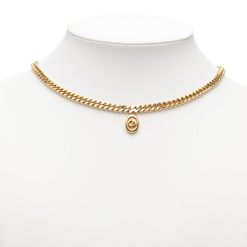 Dior Cdlogo Chain Necklace Gold Plated