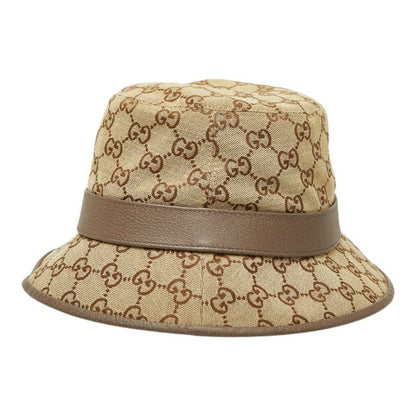 Gucci GG Canvas Fedora Hat Bucket Hat XL 60 cm Beige Brown