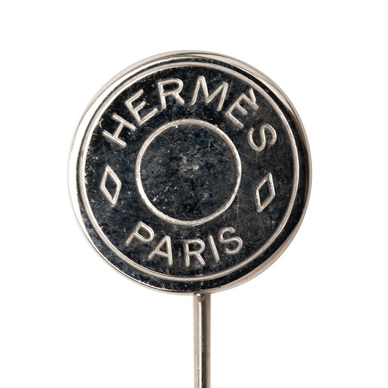 Hermes Series Pin Brooch Silver Metal
