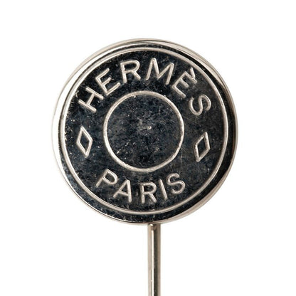 Hermes Series Pin Brooch Silver Metal
