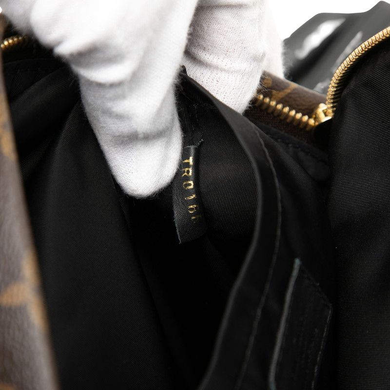 Louis Vuitton Monogram Palm Spring PM Backpack Brown Black Leather
