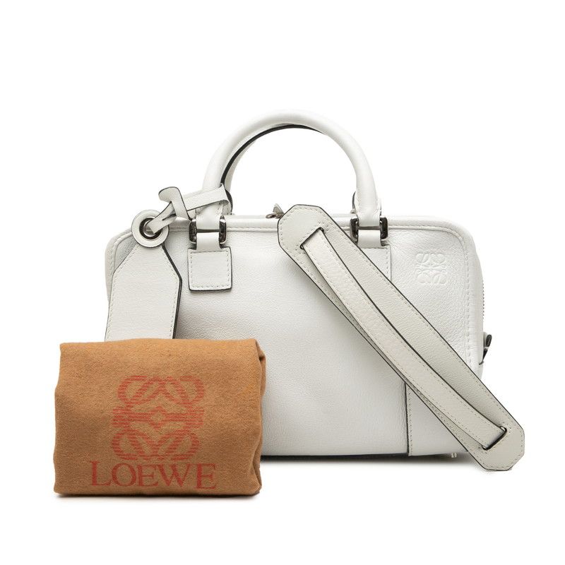 Loewe Anagram Amazona 23 2-Way Shoulder Bag White Leather